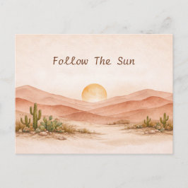 Warm Neutral Watercolor Desert Sunset Landscape Postkarte