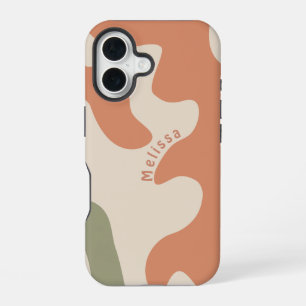 Warm Neutrales Boho Organisches Geformtes Personal iPhone 16 Hülle