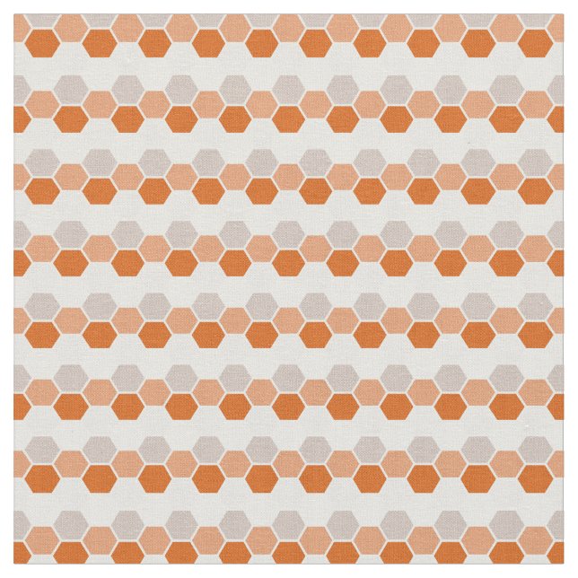 Warm Orange Geometric Hex Hexagram Stoff (Nahaufnahme)