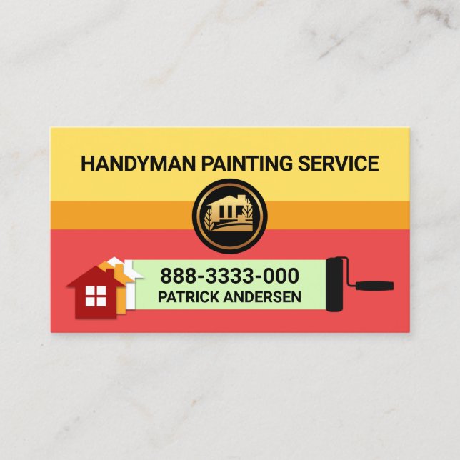 Warm Paint Layers Handyman Painter Visitenkarte (Vorderseite)