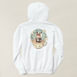 Warm Panda Coffee Cup Graphic Hoodie