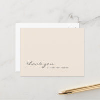 Warm Peach Solid Color Script Vielen Dank Postcard