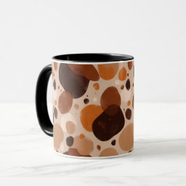Warm Pebble Aesthetic Mug – Minimal Abstract Dots Tasse