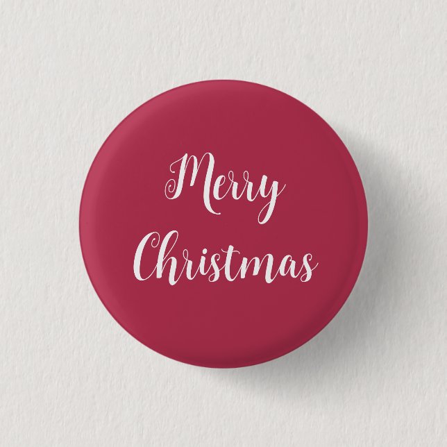 Warm Pink Frohe Weihnachtsschaltfläche Button (Vorderseite)