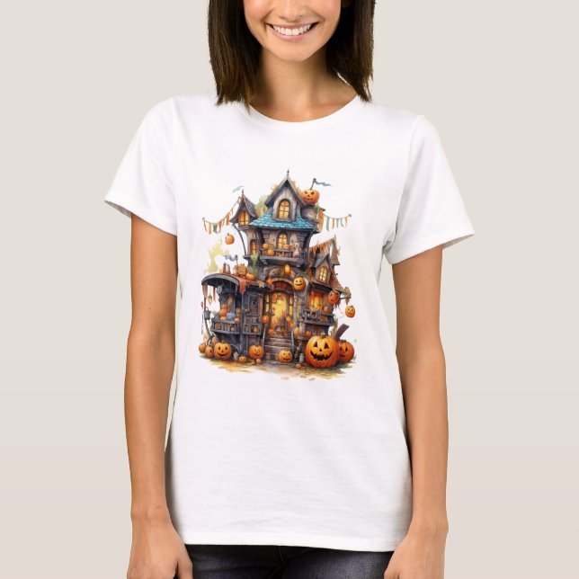 Warm Pumpkin Cottage Halloween Tee | Cozy Fall Aes (Vorderseite)