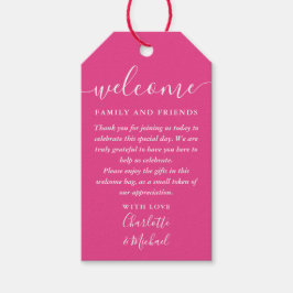 Warm rosa Gastgeschenk Hochzeit Begrüßungskörbe Geschenkanhänger