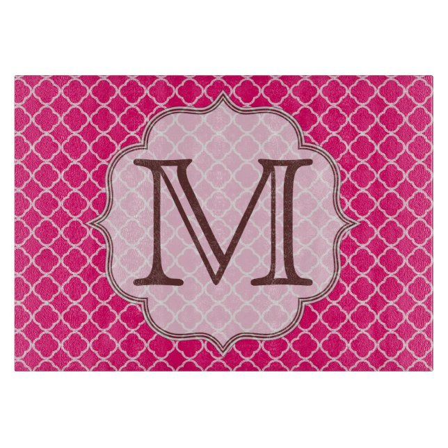 Warm-rosa Quarterfolie Latti Glasschneidplatte Schneidebrett (Vorderseite)