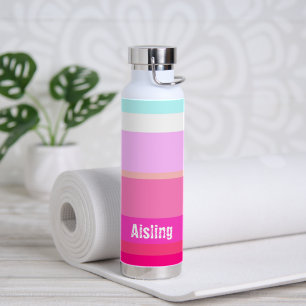 Warm-rosa Streifen Trinkflasche