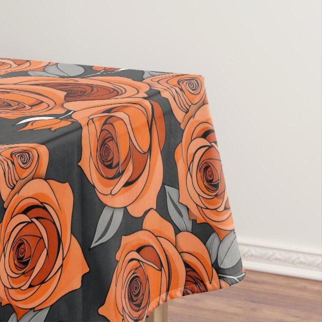 Warm Rusty Orange Roses Tischdecke (Beispiel)