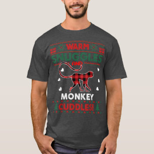 Warm Snuggles Monkey Lover Geschenke Xmas hässlich T-Shirt