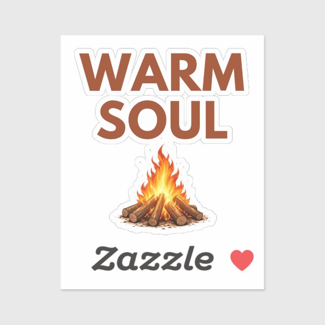 Warm Soul Minimal Flame Vinyl Sticker (Blatt)