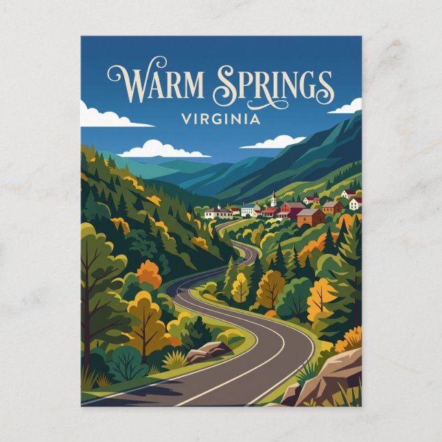 Warm Springs USA Postkarte (Vorderseite)