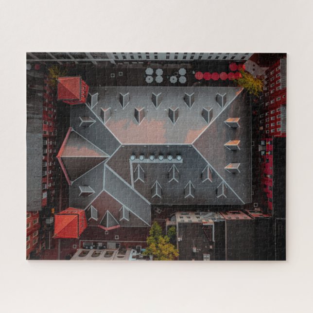 Warm Sunset on Market Roof Top in August Puzzle (Horizontal)