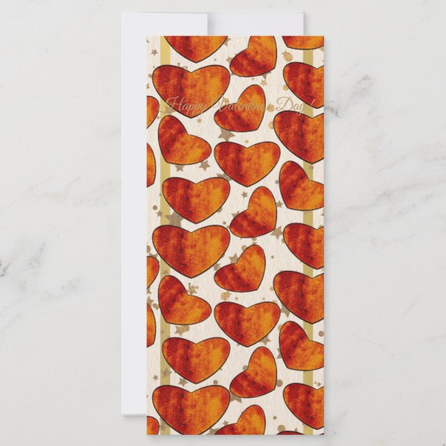 Warm Terracotta Hearts Pattern Happy Valentine’s D Karte (Vorderseite)