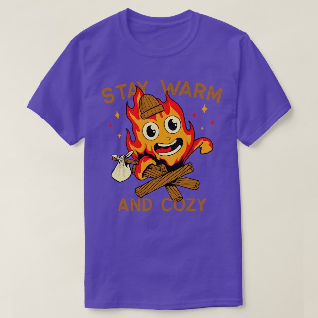 Warm und gemütlich bleibe T-Shirt (Design vorne)