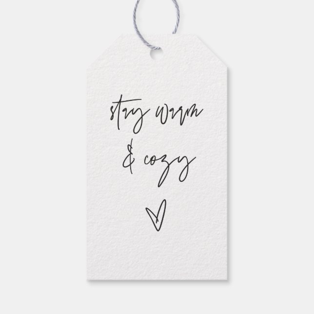 Warm- und gemütliche Kraftübernahmemarke bleibe Geschenkanhänger (Rückseite)