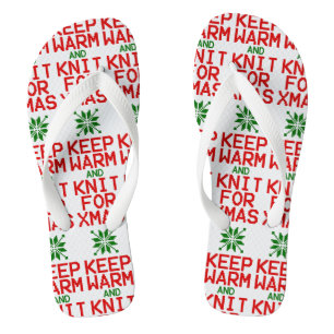 Warm und Strick für Weihnachten behalten Flip Flops