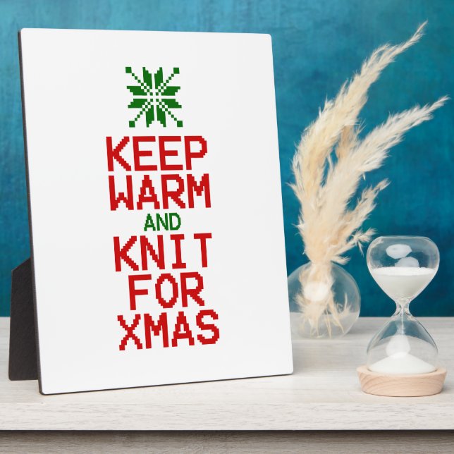 Warm und Strick für Weihnachten behalten Fotoplatte (Seite)