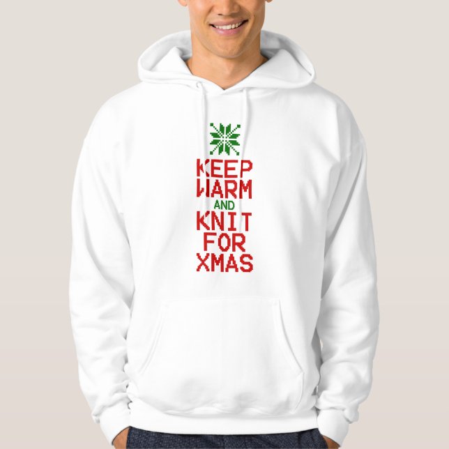 Warm und Strick für Weihnachten behalten Hoodie (Vorderseite)