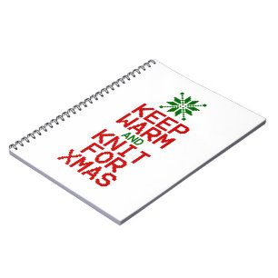 Warm und Strick für Weihnachten behalten Notizblock