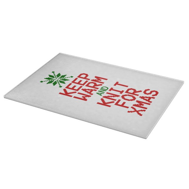 Warm und Strick für Weihnachten behalten Schneidebrett (Ecke)
