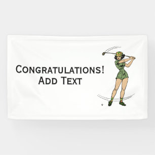 Warm Up für das Golfen Persönliche Lady Golfer Whi Banner
