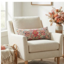 Warm Vintage Floral Coral Teal Ornate Borders