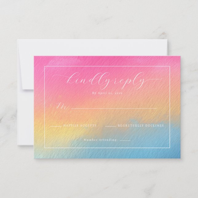 Warm Watercolor Gradient Invitation RSVP Karte (Vorderseite)