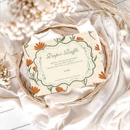 Warm Wildflower Baby Shower Diapper Raffle Begleitkarte