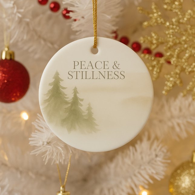 Warm Winter Still Ornament (Warm taupe tones and quiet holiday stillness for serene winter décor)