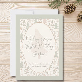 Warm Winter Wishes –Personalized Holiday Flat Card Feiertagskarte