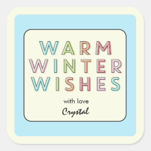 Warm Winter wünscht Weihnachtsgeschenke Etiketten Quadratischer Aufkleber