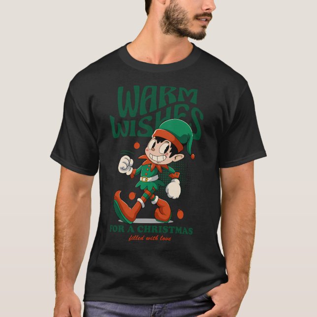Warm Wishes Christmas T-Shirt (Vorderseite)