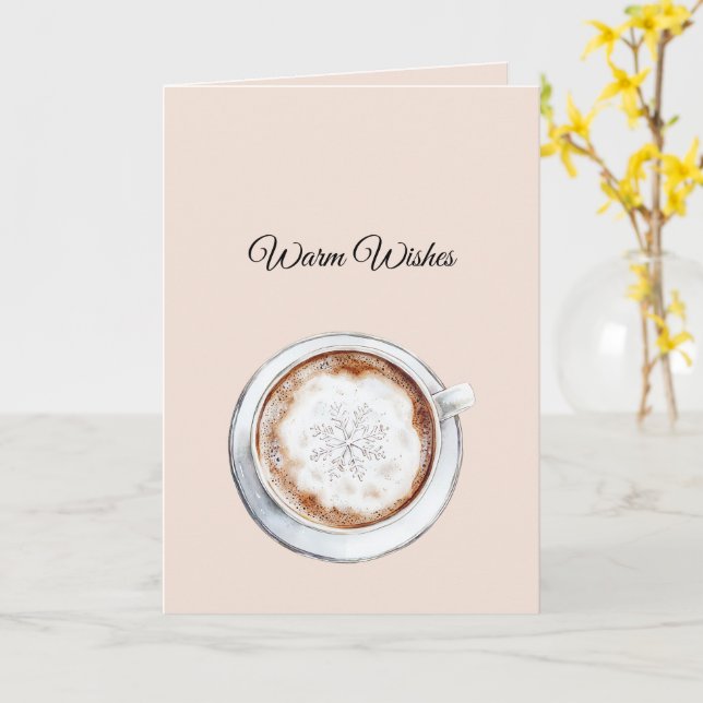 Warm Wishes Cocoa Snowflake Christmas Karte (Gelbe Blume)