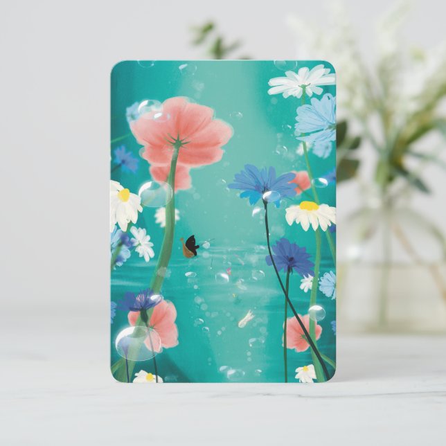 Warm Wishes Countryside Postcard Dankeskarte (Stehend Vorderseite)