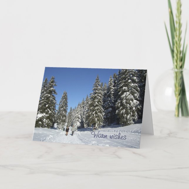 Warm Wishes Feiertagskarte (Vorderseite)