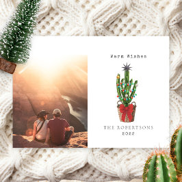 Warm wünscht Cactus Foto Weihnachtskarte Feiertagskarte