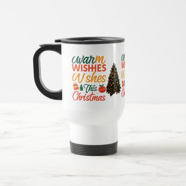 Warm wünscht diese Weihnachtsreise Mug 15 oz Reisebecher (Links)