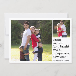 Warm wünscht ein gutes neues Jahr-Foto Feiertagskarte
