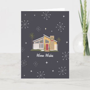 Warm wünscht Midjahrhundert Palm Tree Weihnachten