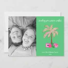 Warm wünscht Palm Tree Foto Holiday Card Feiertagskarte