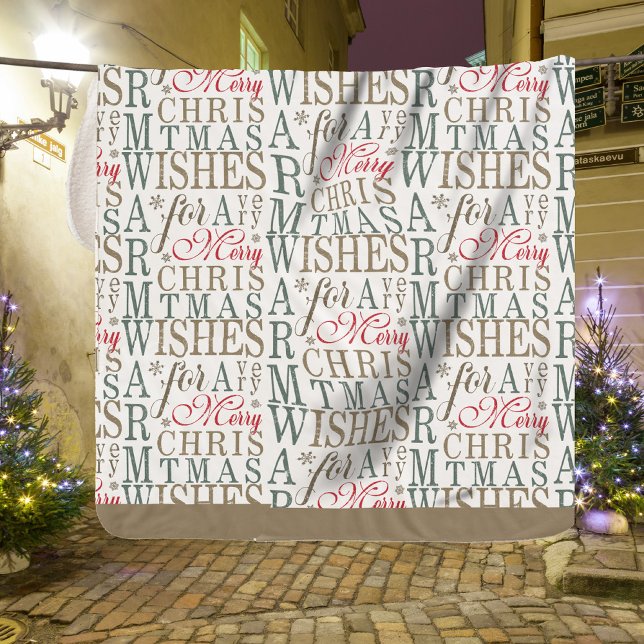 Warm wünscht Typografie rot/grün ID589 Sherpadecke (Von Creator hochgeladen)