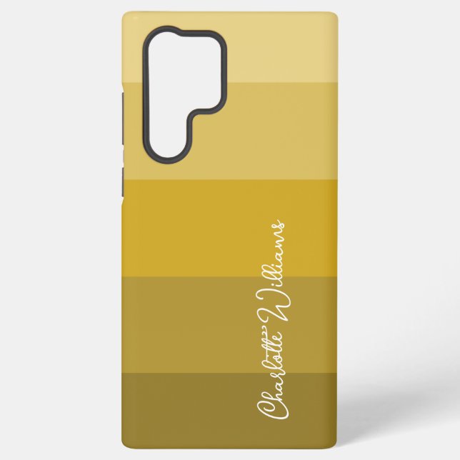 WARM YELLOW GOLD FARBE STRIPE LINE PATTERNAME SAMSUNG GALAXY HÜLLE (Rückseite)