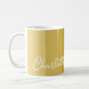 WARM YELLOW GOLD PALETTE FARBSHADE STRIPES NAME KAFFEETASSE