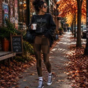 Warm Zeitlos Reich Braun und Dunkelbraun Erdig Leggings
