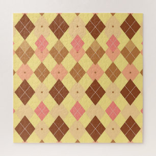 Warmbraun-Rosa-Argyle-Muster Puzzle