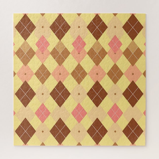 Warmbraun-Rosa-Argyle-Muster Puzzle (Vertikal)