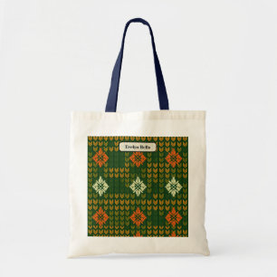Warme abstrakte Strickillustration Tragetasche
