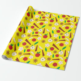 Warme Äpfel, Zimt nahtloser Herbst-Erntedank Geschenkpapier