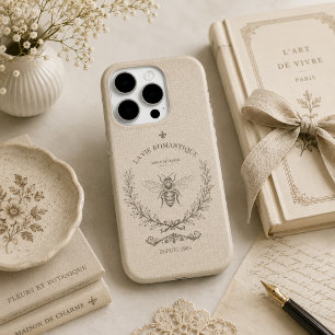 Warme Beige-Biene-Prägung   Französisch Land Rusti iPhone 15 Pro Hülle
